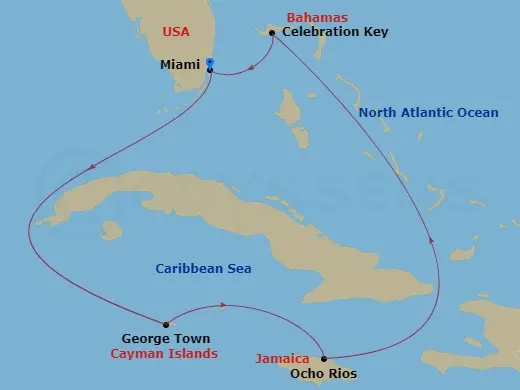 Itinerary schematic diagram