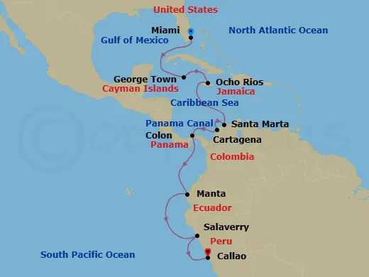 Itinerary schematic diagram