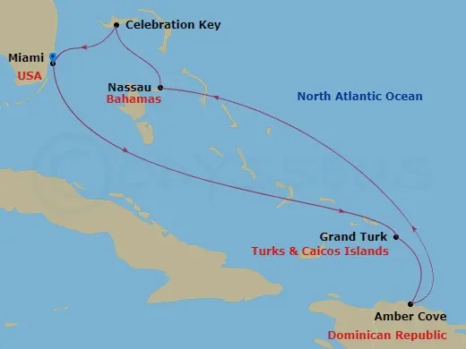 Itinerary schematic diagram
