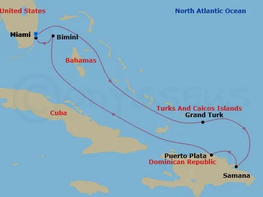 Itinerary schematic diagram