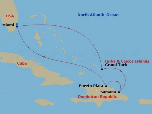 Itinerary schematic diagram