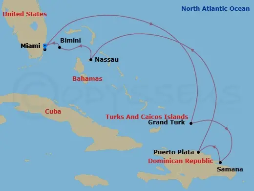 Itinerary schematic diagram