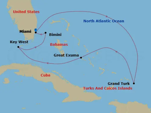 Itinerary schematic diagram