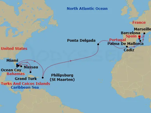 Itinerary schematic diagram