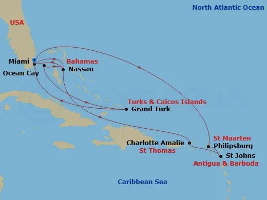 Itinerary schematic diagram