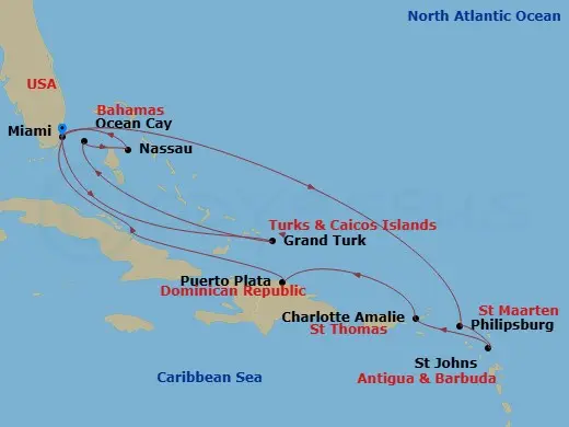 Itinerary schematic diagram