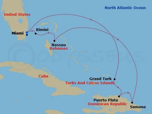 Itinerary schematic diagram