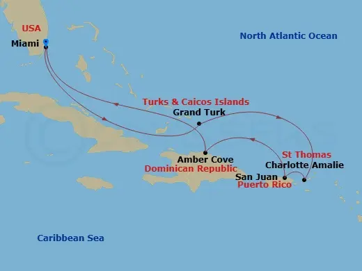 Itinerary schematic diagram