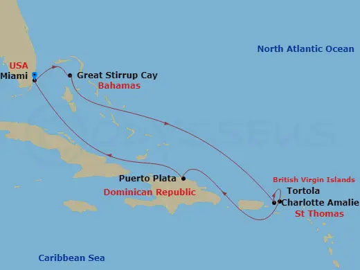 Itinerary schematic diagram