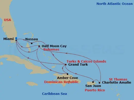 Itinerary schematic diagram