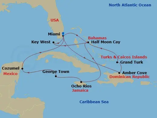 Itinerary schematic diagram