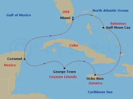 Itinerary schematic diagram