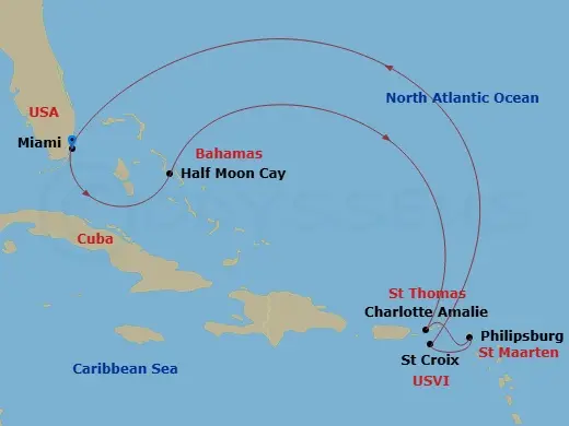 Itinerary schematic diagram