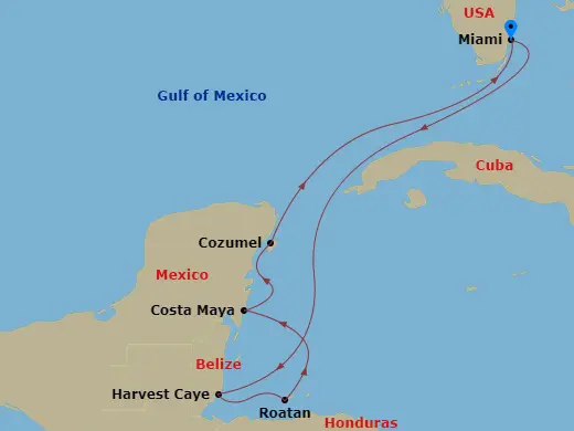 Itinerary schematic diagram
