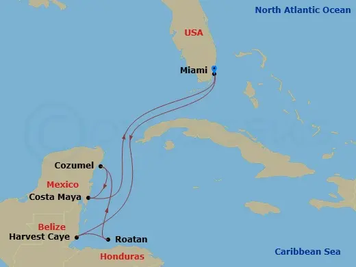Itinerary schematic diagram