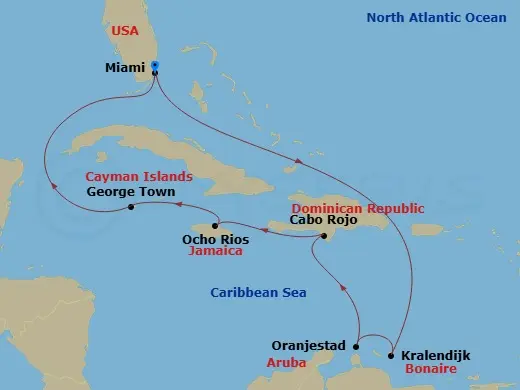 Itinerary schematic diagram