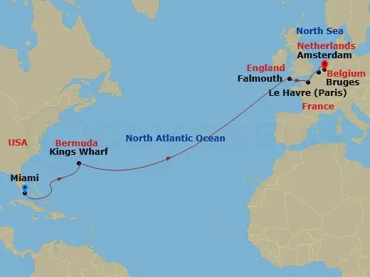 Itinerary schematic diagram