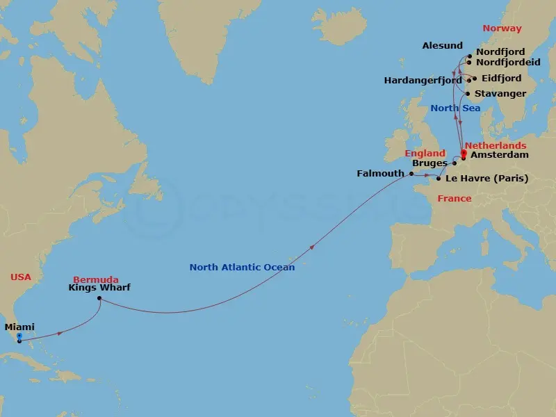 Itinerary schematic diagram