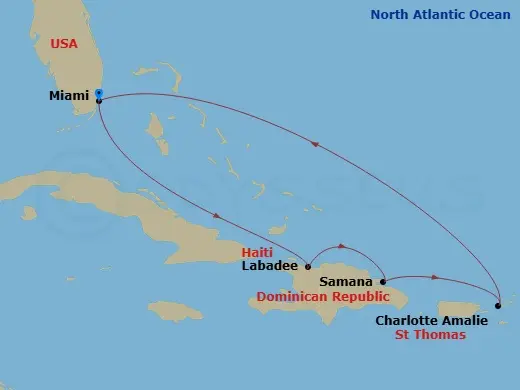 Itinerary schematic diagram