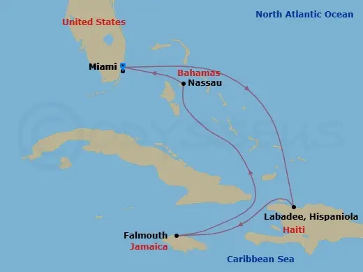 Itinerary schematic diagram