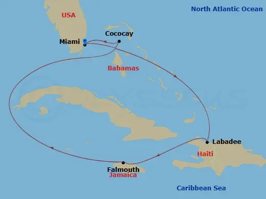 Itinerary schematic diagram