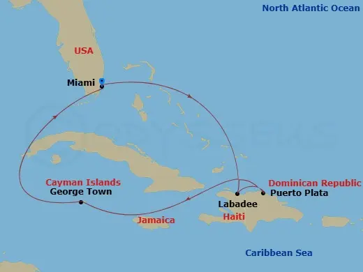 Itinerary schematic diagram