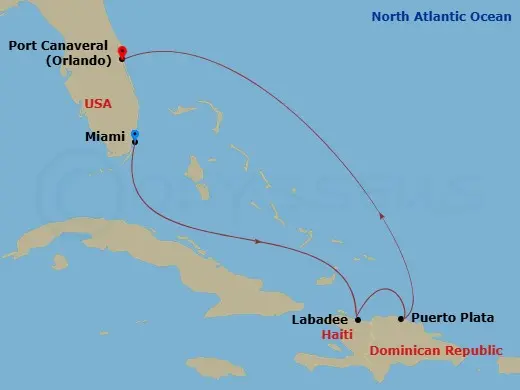 Itinerary schematic diagram