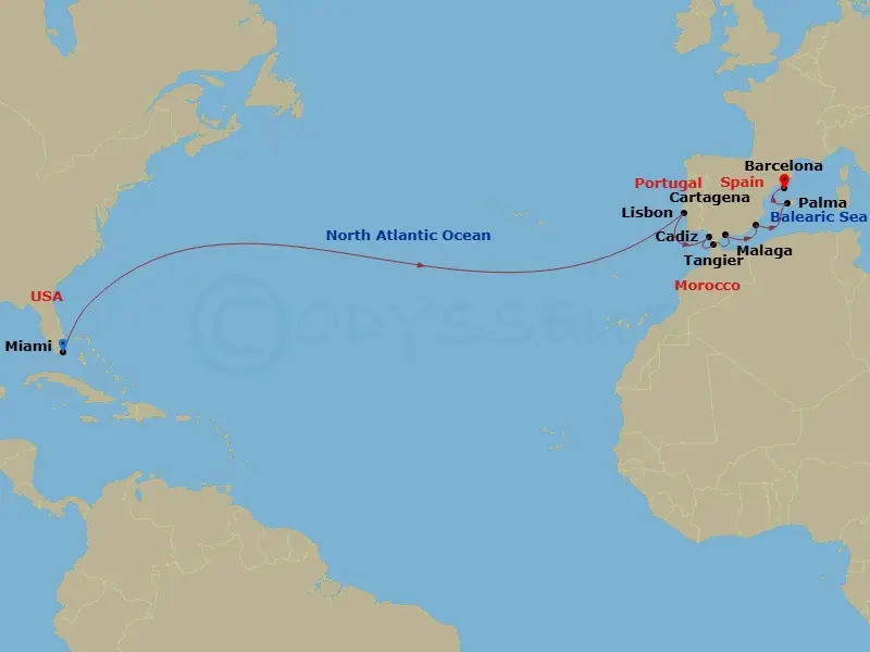 Itinerary schematic diagram