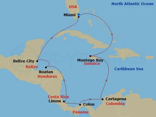Itinerary schematic diagram