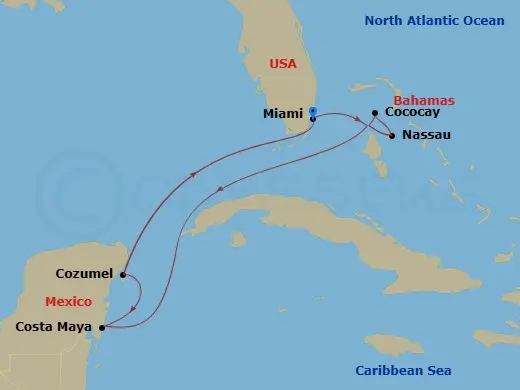 Itinerary schematic diagram