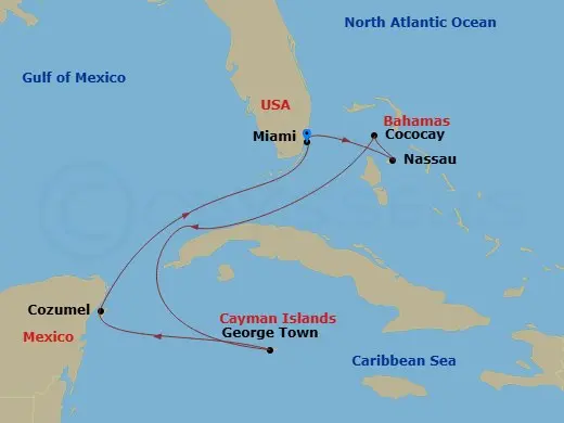 Itinerary schematic diagram
