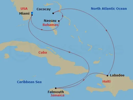 Itinerary schematic diagram