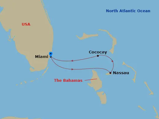 Itinerary schematic diagram