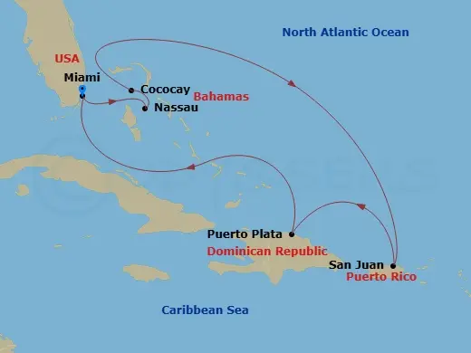 Itinerary schematic diagram