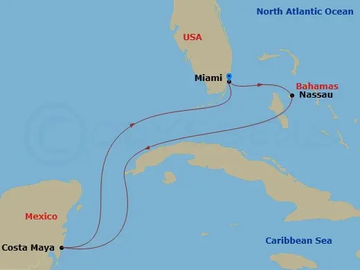 Itinerary schematic diagram