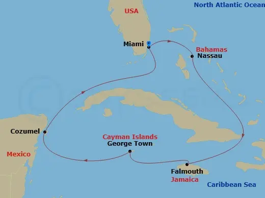 Itinerary schematic diagram
