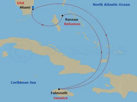 Itinerary schematic diagram