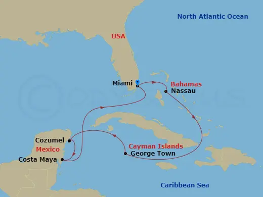 Itinerary schematic diagram