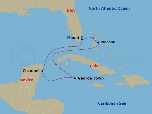 Itinerary schematic diagram