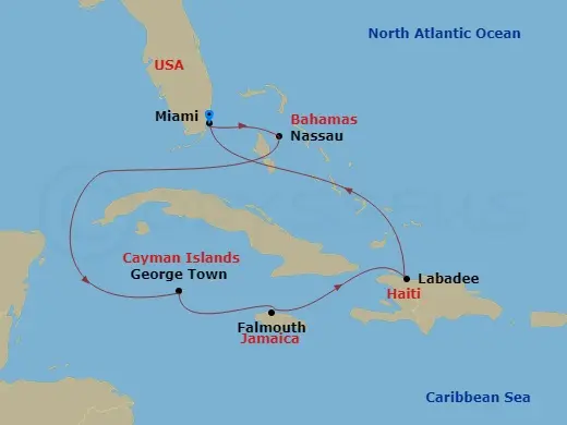 Itinerary schematic diagram