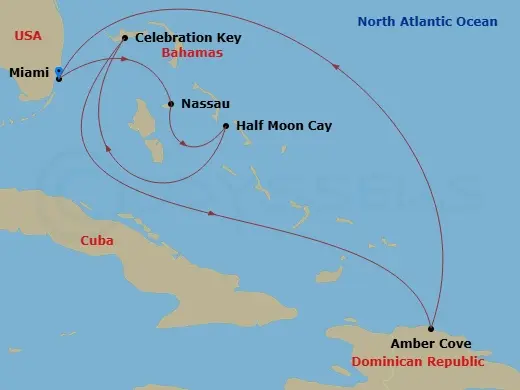 Itinerary schematic diagram