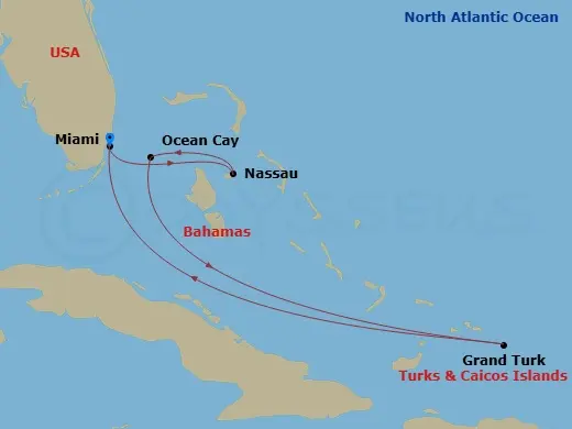 Itinerary schematic diagram