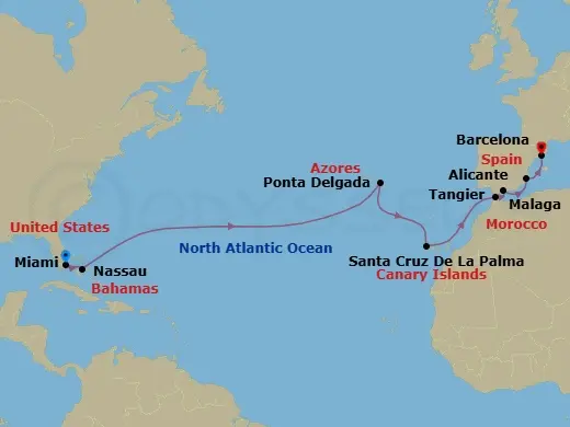 Itinerary schematic diagram