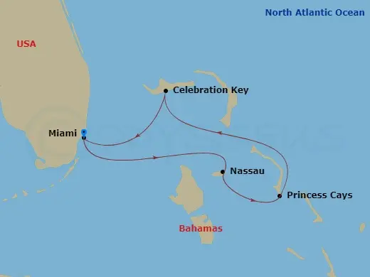 Itinerary schematic diagram
