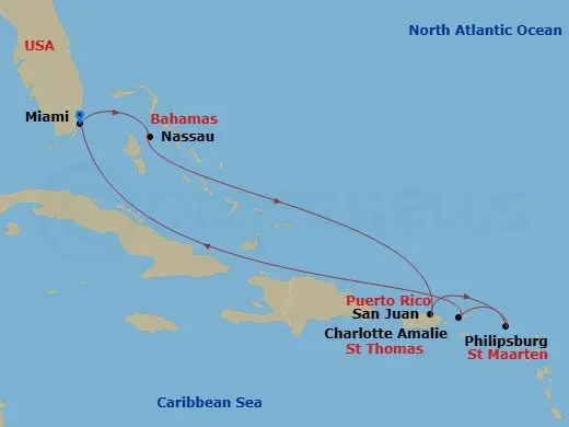 Itinerary schematic diagram