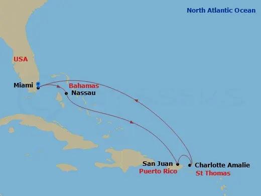 Itinerary schematic diagram