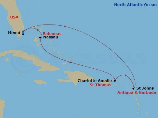 Itinerary schematic diagram
