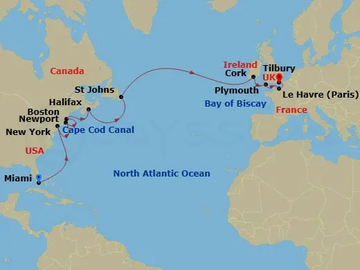 Itinerary schematic diagram