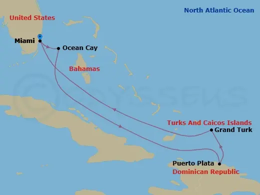 Itinerary schematic diagram