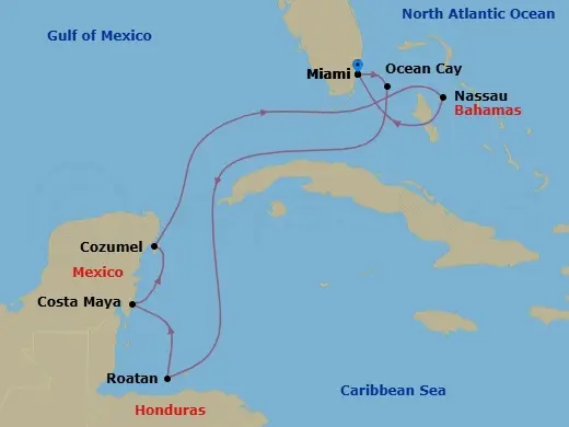 Itinerary schematic diagram